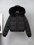 Womens Cropped Padded Cotton Coat