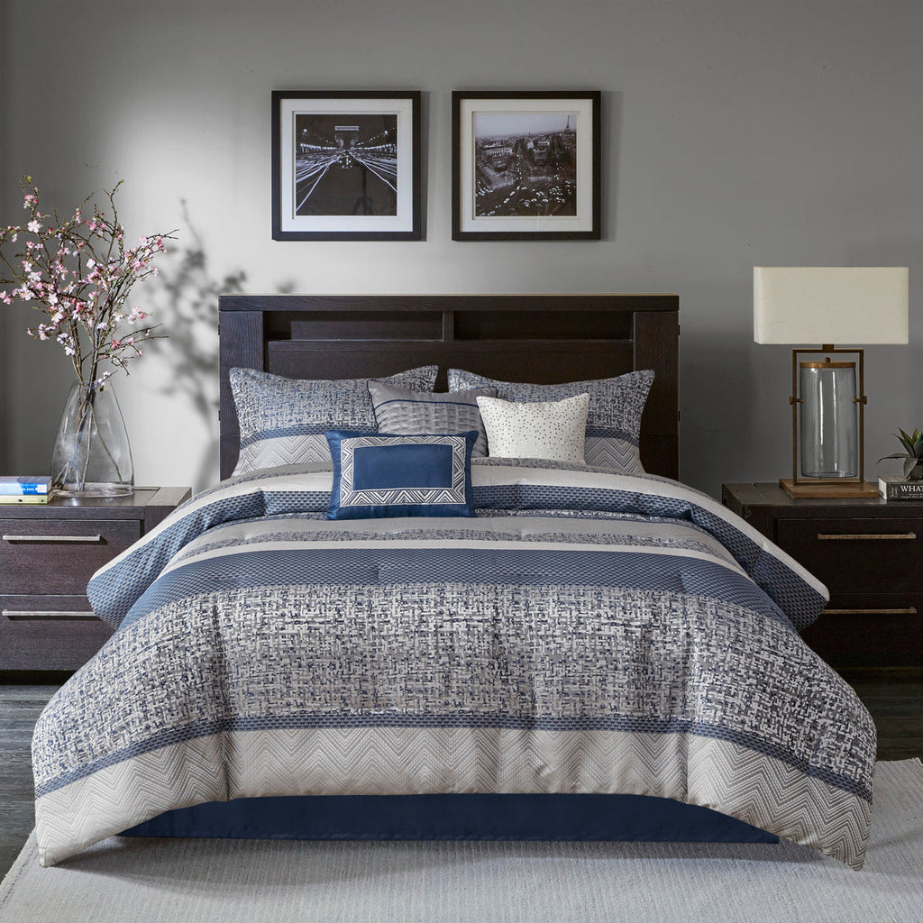7 Piece Jacquard Comforter Set