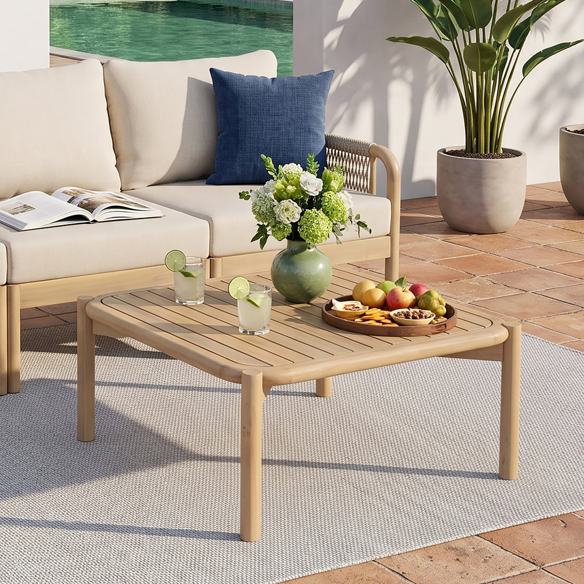 Casper Outdoor Coffee Table - Acacia Wood