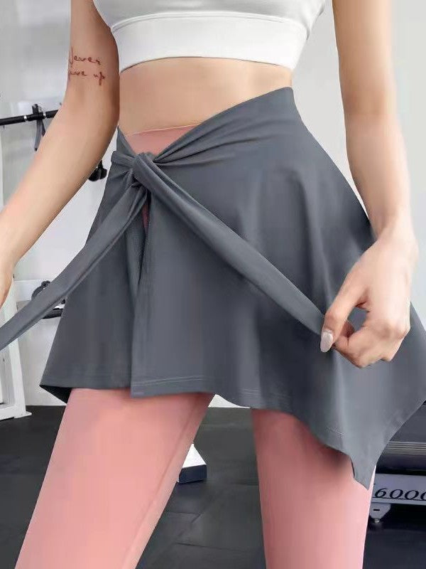 Yoga Pants With A Cover-Up Skirt To Prevent Embarrassment, Anti-Exposure Butt Cover For Women, Suitable For Fitness, Running, And Sports