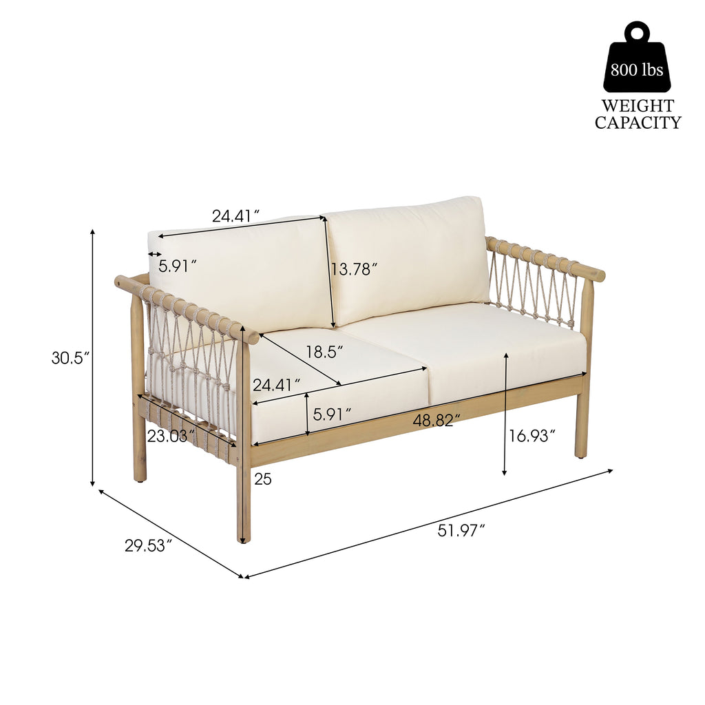 Outdoor Acacia Wood 3-Piece Furniture Set