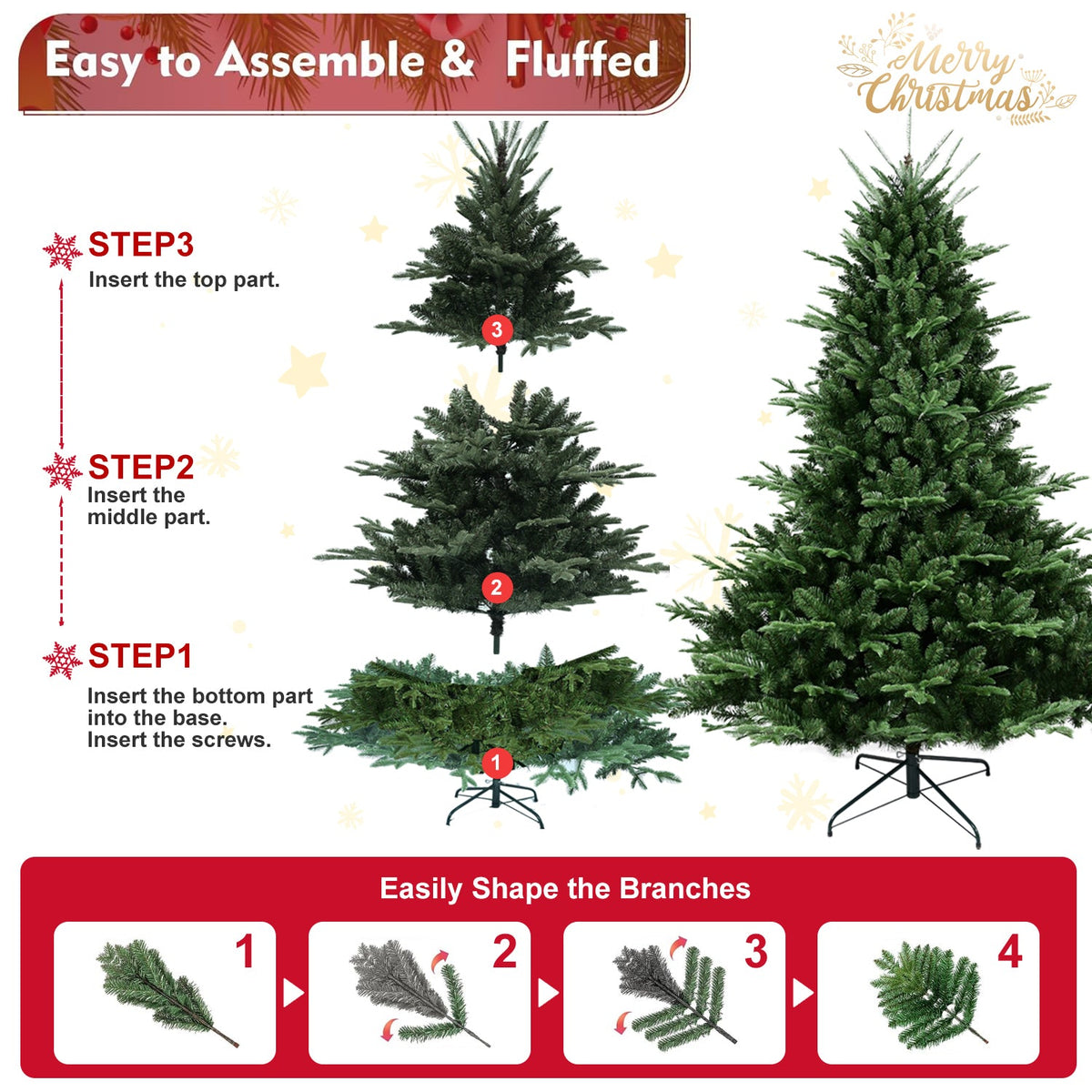Full-Shaped 4FT Christmas Tree with 714 Tips