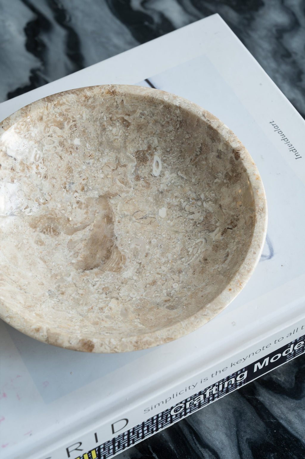 6x6x1.5" Round Marble Decorative Bowl