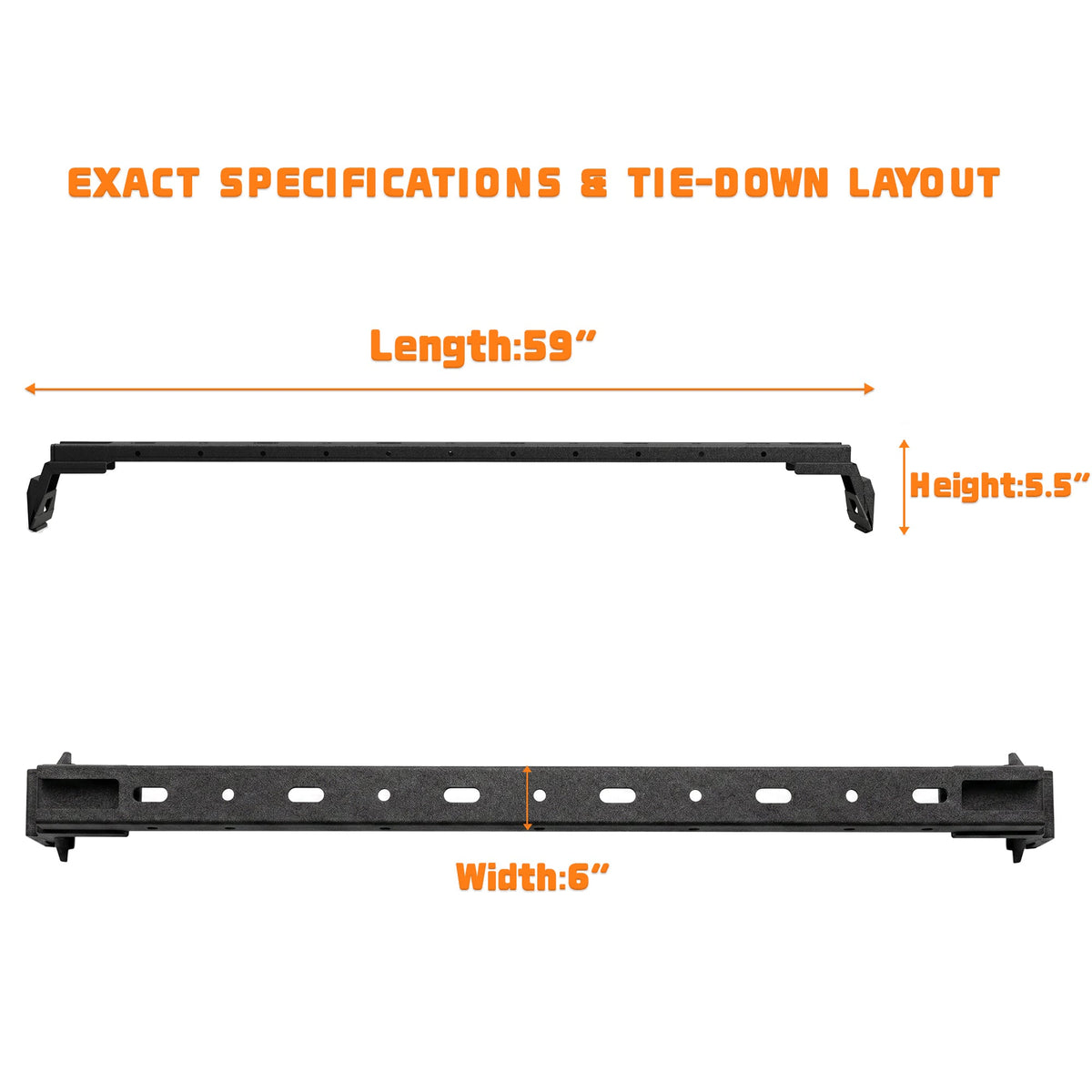 2PCS Roof Rack Cross Bars for Jeep Wrangler & Gladiator