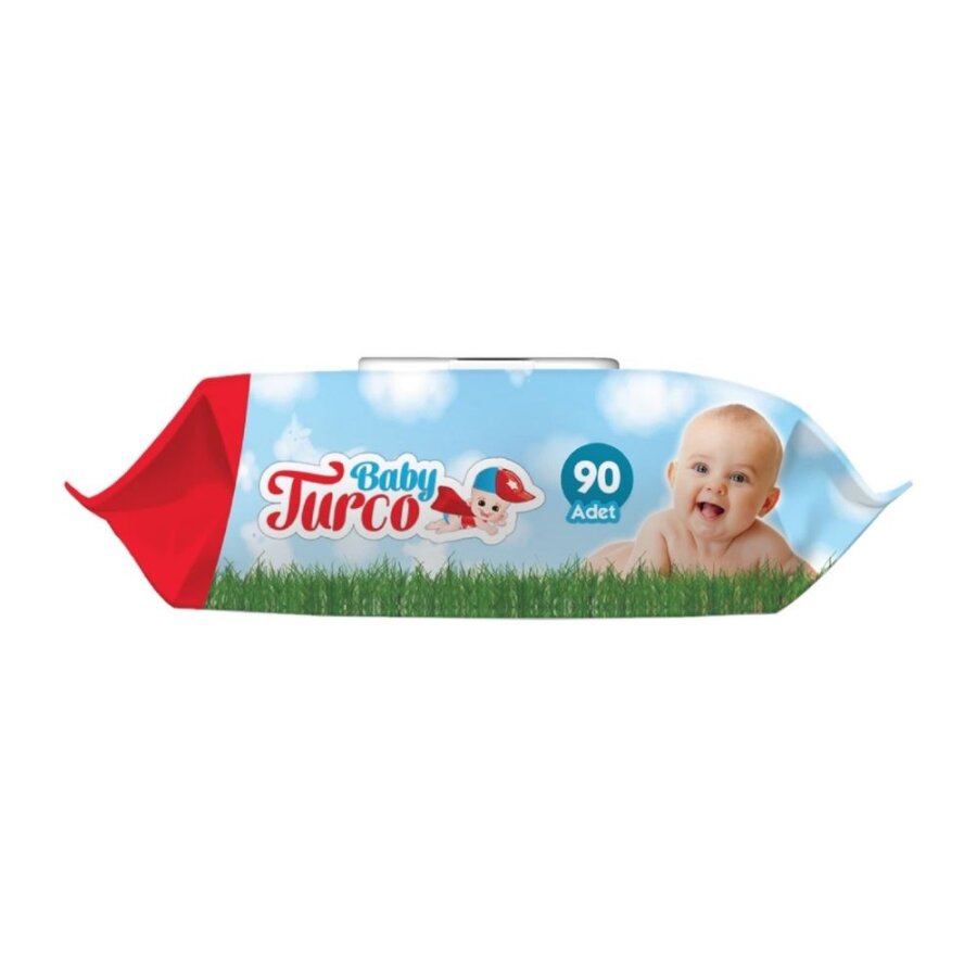 Baby Turco Wet Wipes Soft Cleansing for Sensitive Skin 90 Count