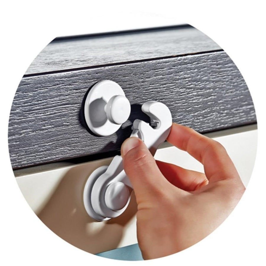 Babyjem Cabinet and Drawer Lock for Child Safety White