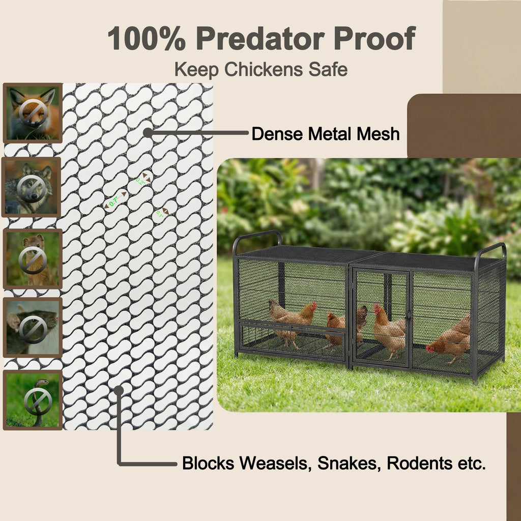 63" Chicken Cage Metal Poultry Breeding Coop