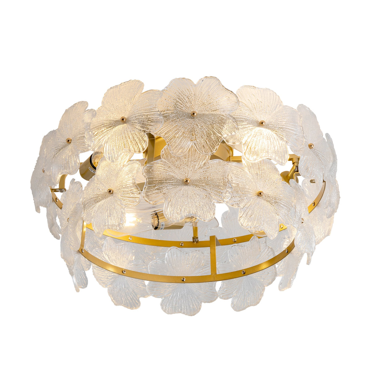 19-Inch Floral Glass Ceiling Fan
