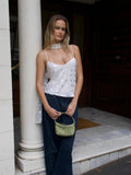 New Sexy Sheer Scarf-style Polka-dot Top With Straps
