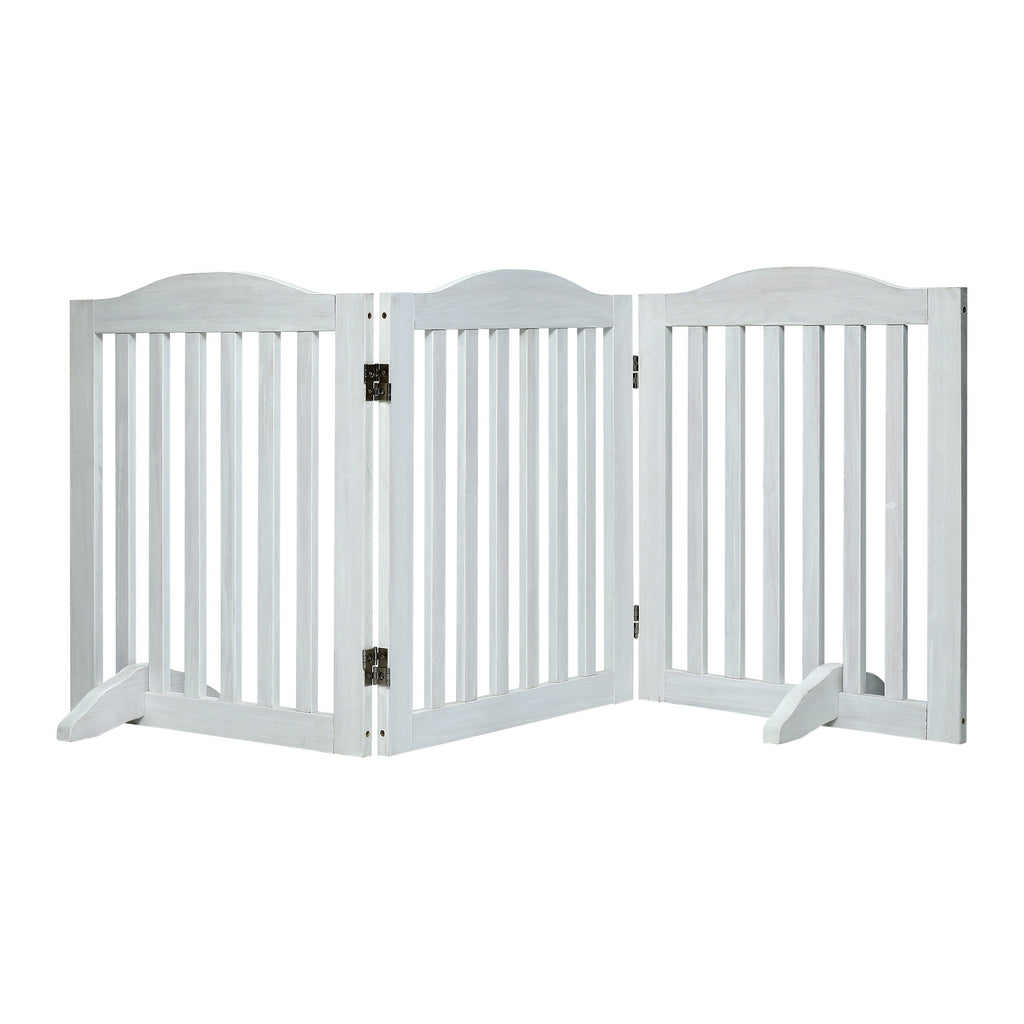 Wooden Freestanding Foldable Pet Gate for Dogs