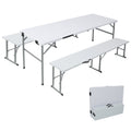 70 Inch Portable Folding Picnic Table Set with 2 Benches