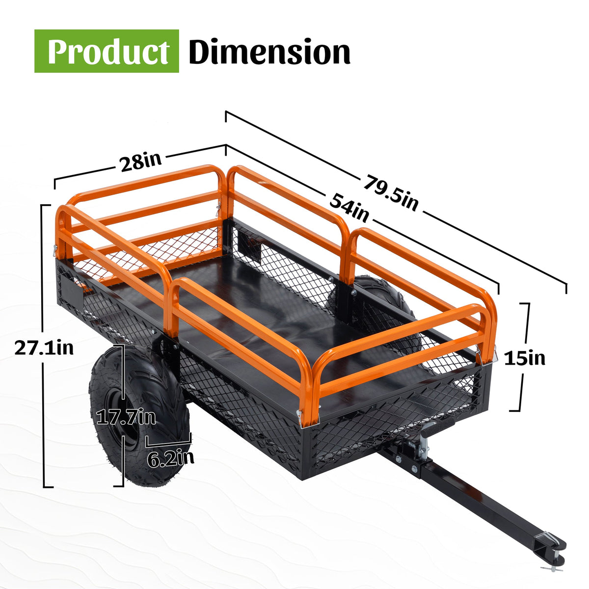 1500LBS Capacity Dump Cart Trailer