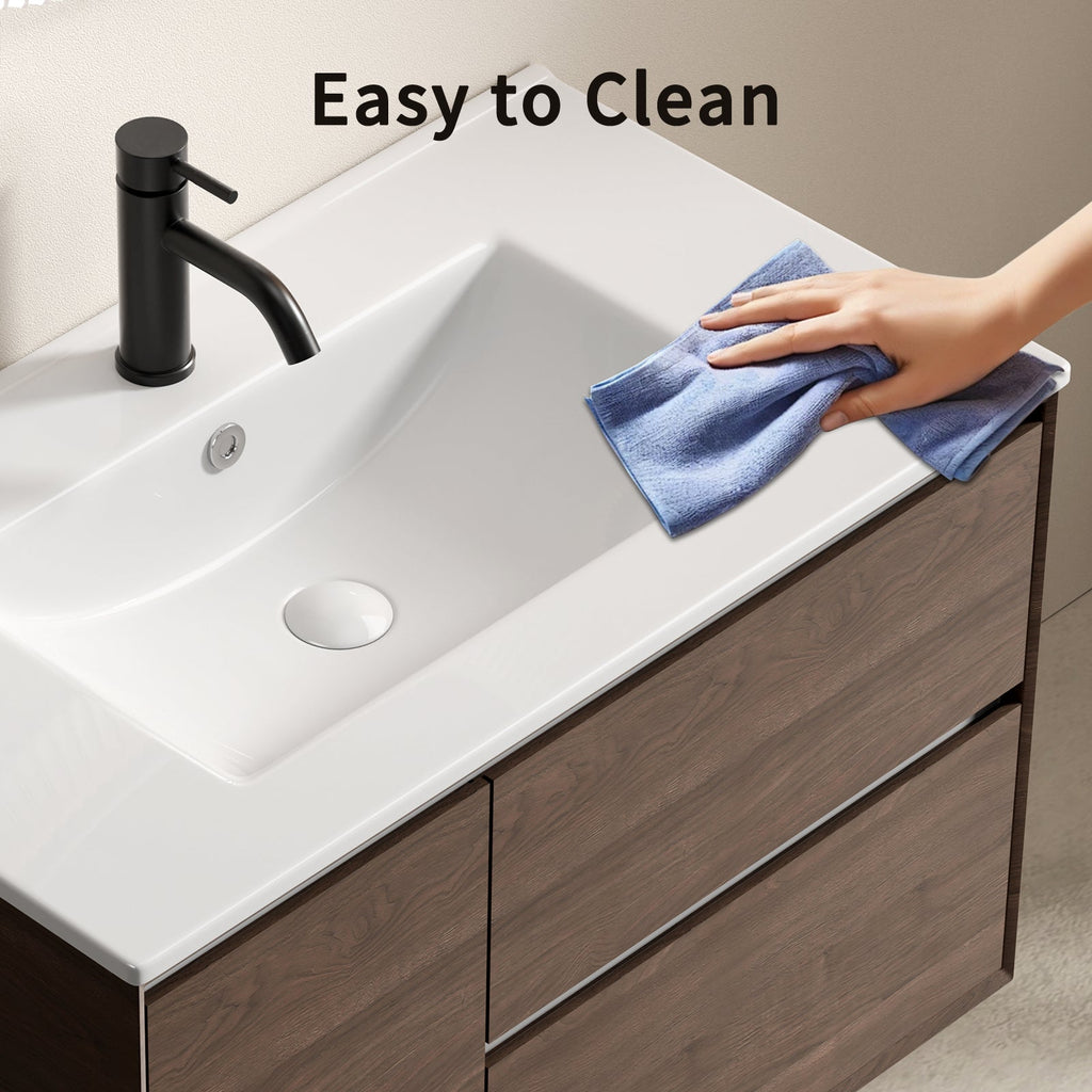24 Inch Bathroom Vessel Sink, Glossy Ceramic Vanity Sink Top