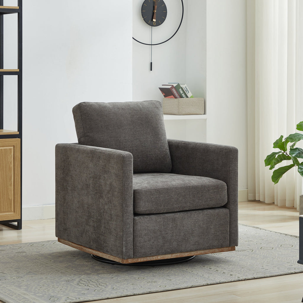 30.7"W Square Upholstered 360° Swivel Accent Chair