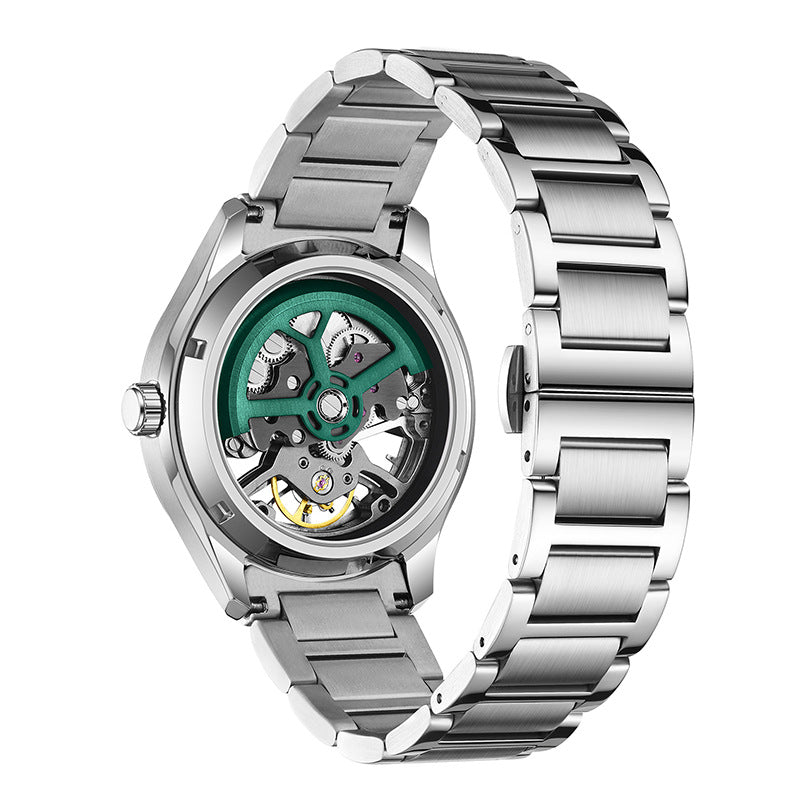 Mens Watch With A Transparent Mechanical Skeleton Dial