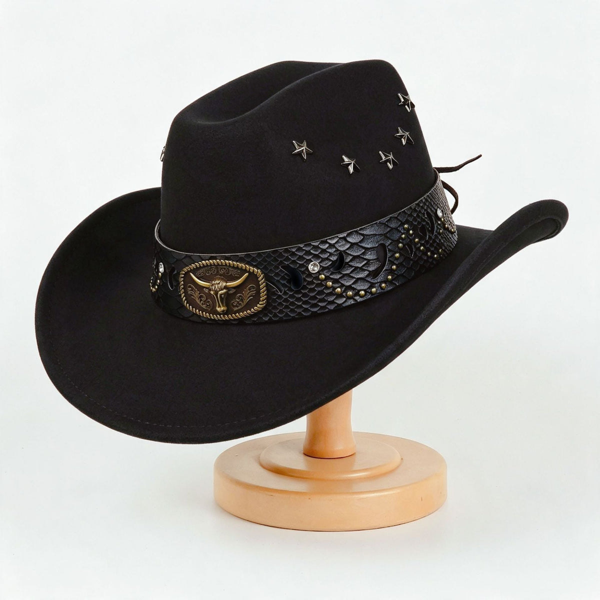 Best-selling European And American style Star studded Leather Jazz Cap