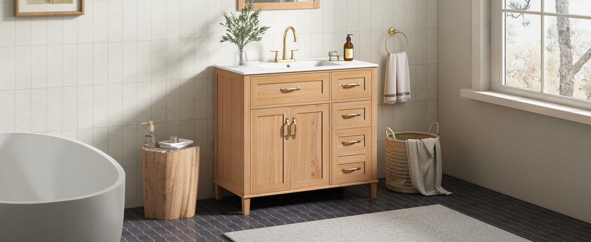 36" Bathroom Vanity with Ceramic Sink
