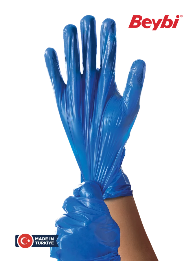Beybi TPEX Blue TPE Disposable Gloves for Food and Hygiene 100 Count