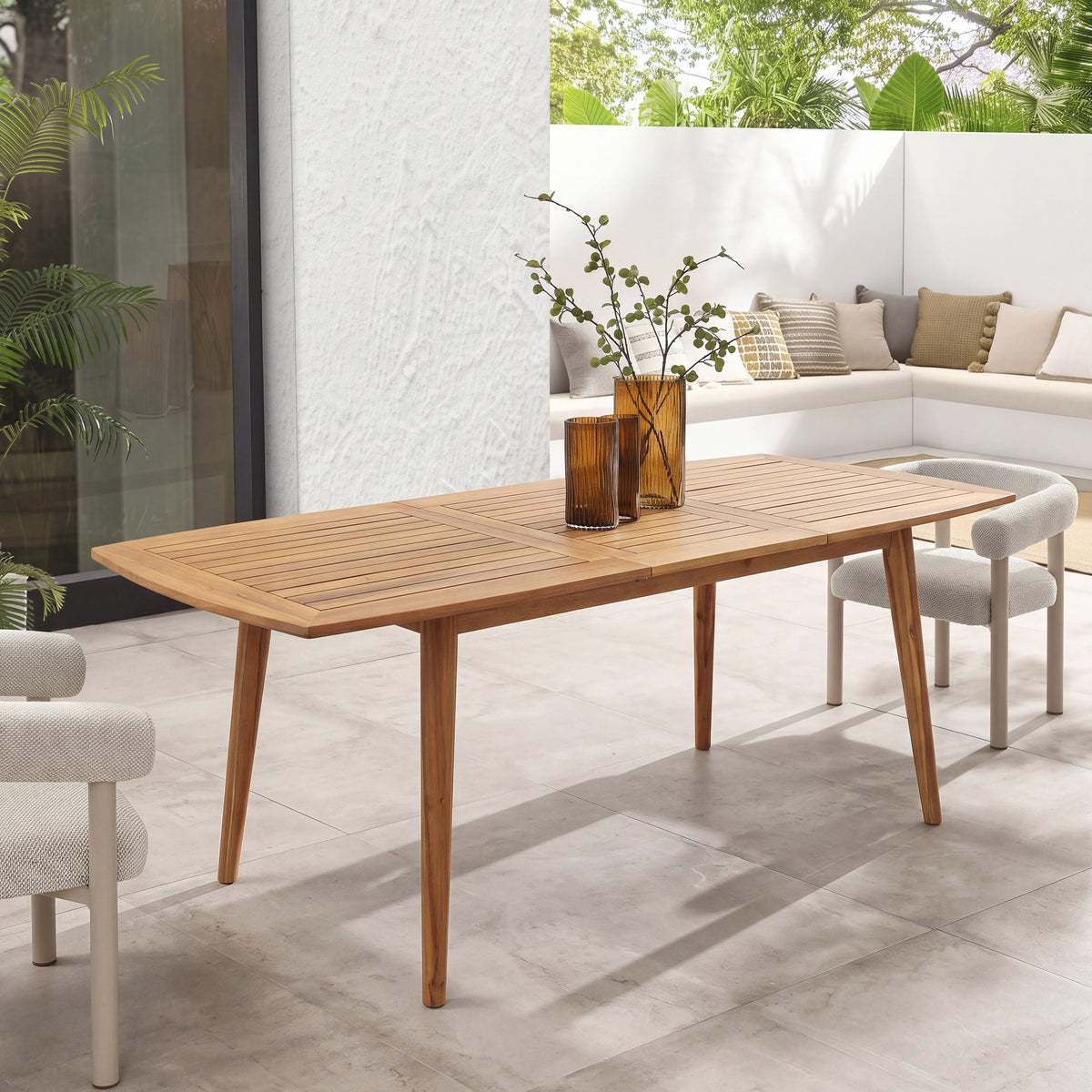 Outdoor Acacia Wood Expandable Dining Table