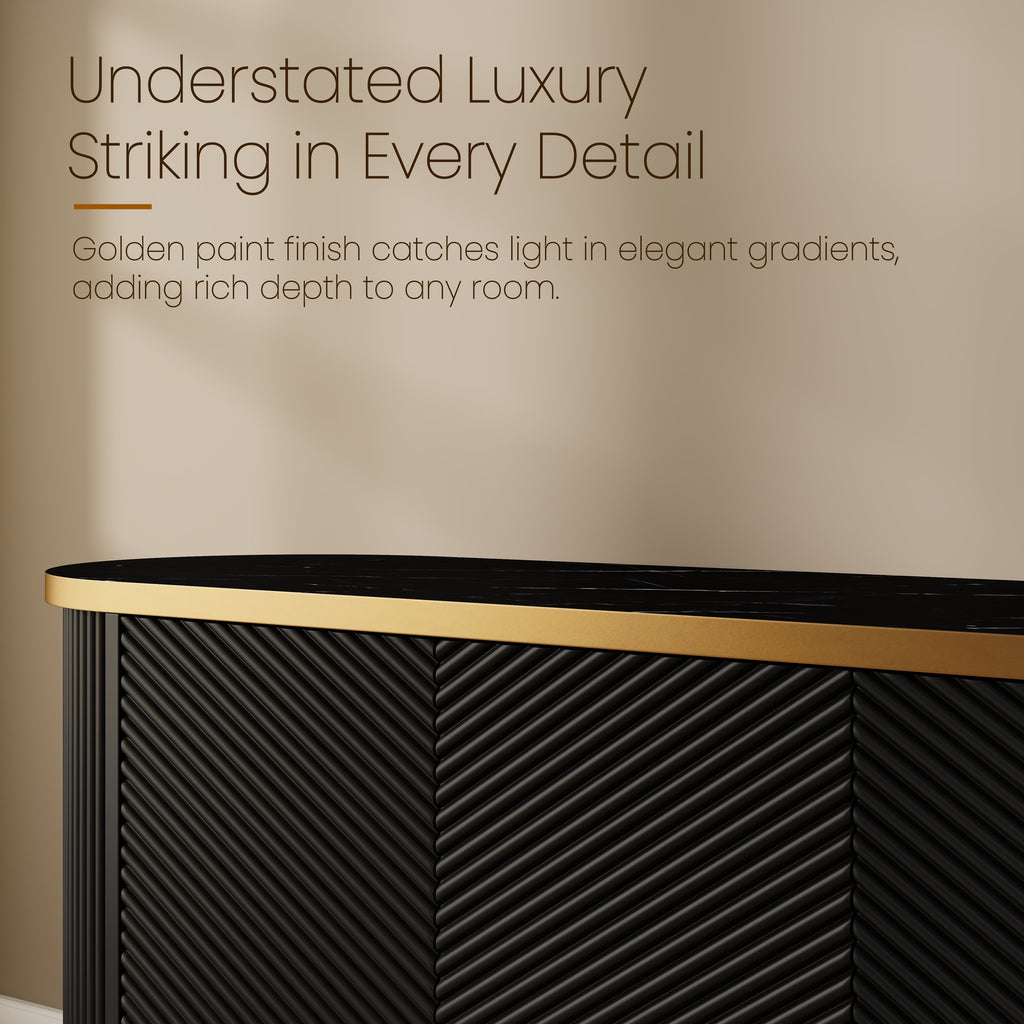 63" Diagonal Fluted Sideboard Cabinet with Storage