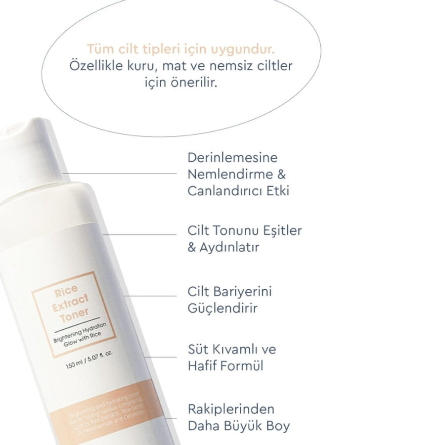Bibimcos Rice Extract Brightening Toner for Radiant Skin 30ml