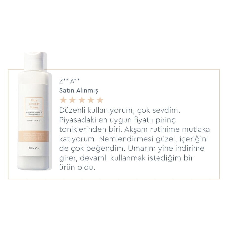 Bibimcos Rice Extract Brightening Toner for Radiant Skin 30ml