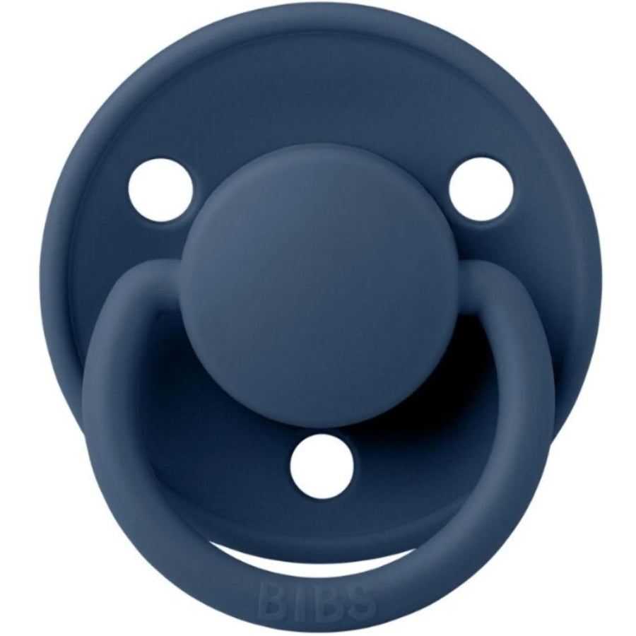 Bibs De Lux Silicone Pacifier for 0-36 Months Steel Blue