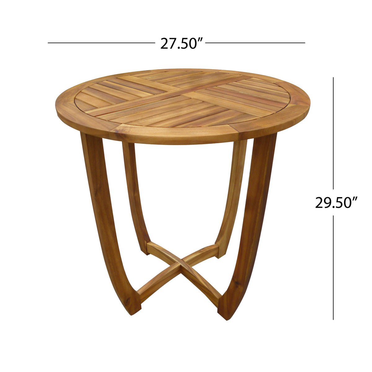 Outdoor Round Acacia Wood Accent Table