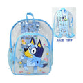Bluey 16 Inch Clear Kids Backpack with 2 Side Mesh Pockets