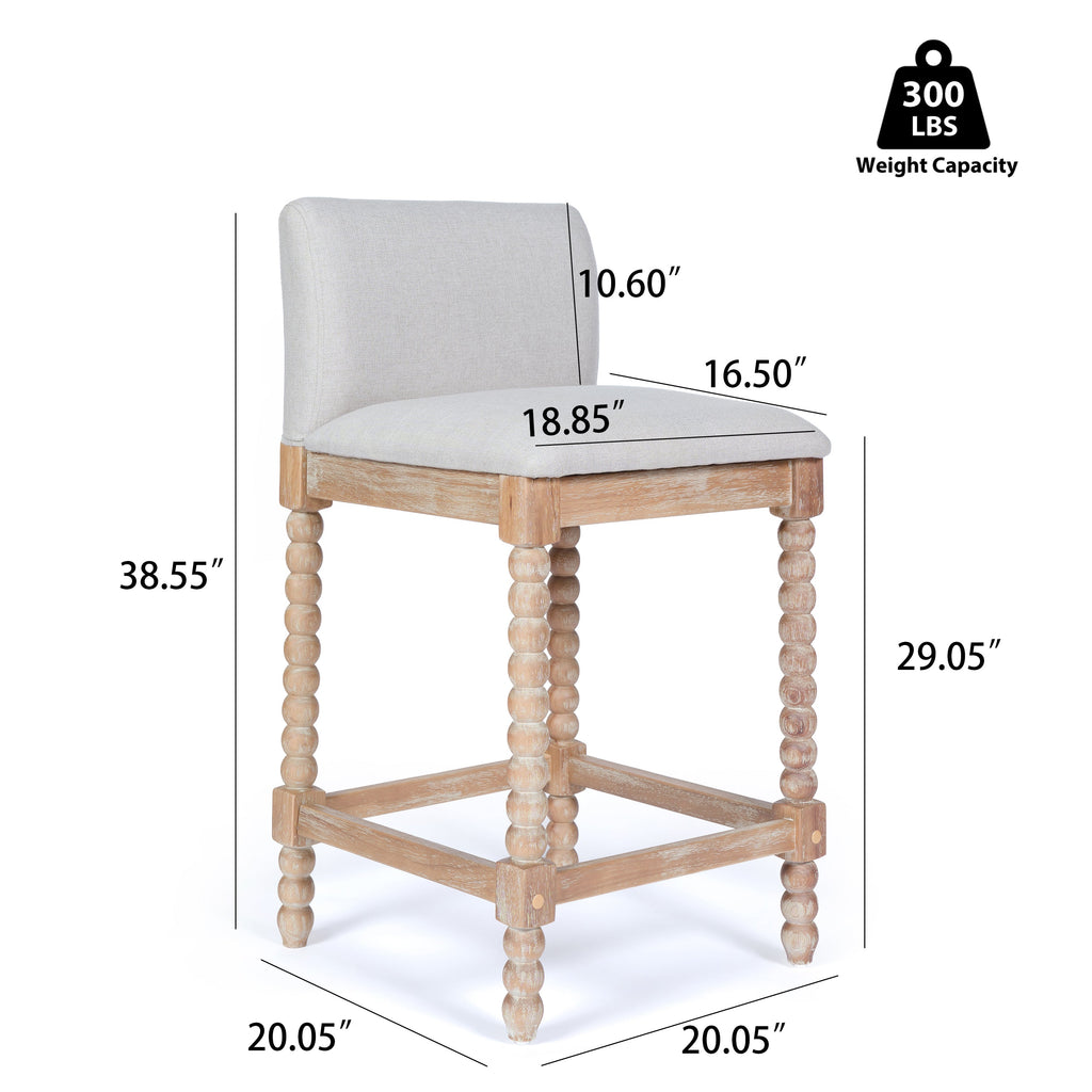 Farmhouse Coastal Counter Stools Set of 2
