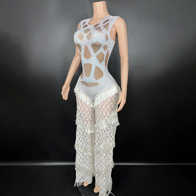 Sleeveless Lace Bodycon Jumpsuit For Women
