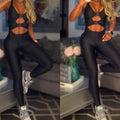 Fashionable Tight-fitting Solid-color Fitness Jumpsuit Yoga Wear