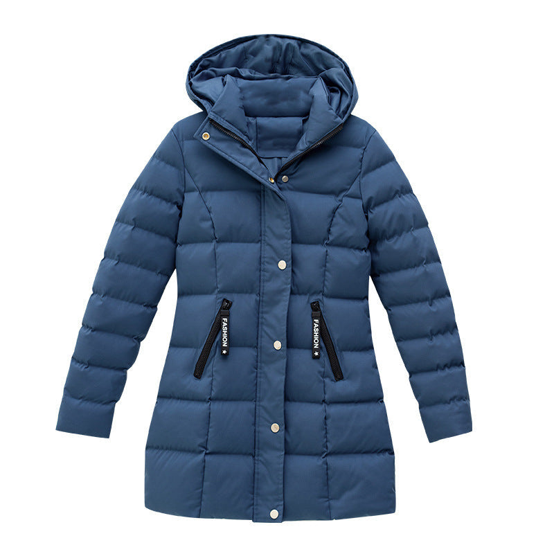Womens Mid-length Hooded Down Coat