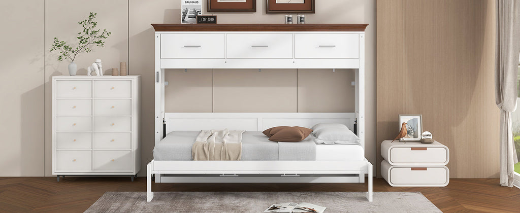 Twin Size Murphy Bed with 3 Drawers