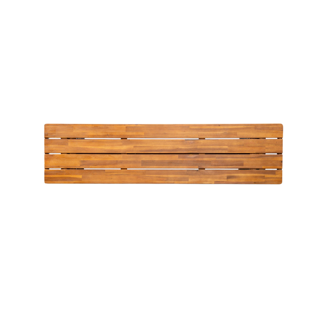 Outdoor Acacia Wood Bench with Teak Finish