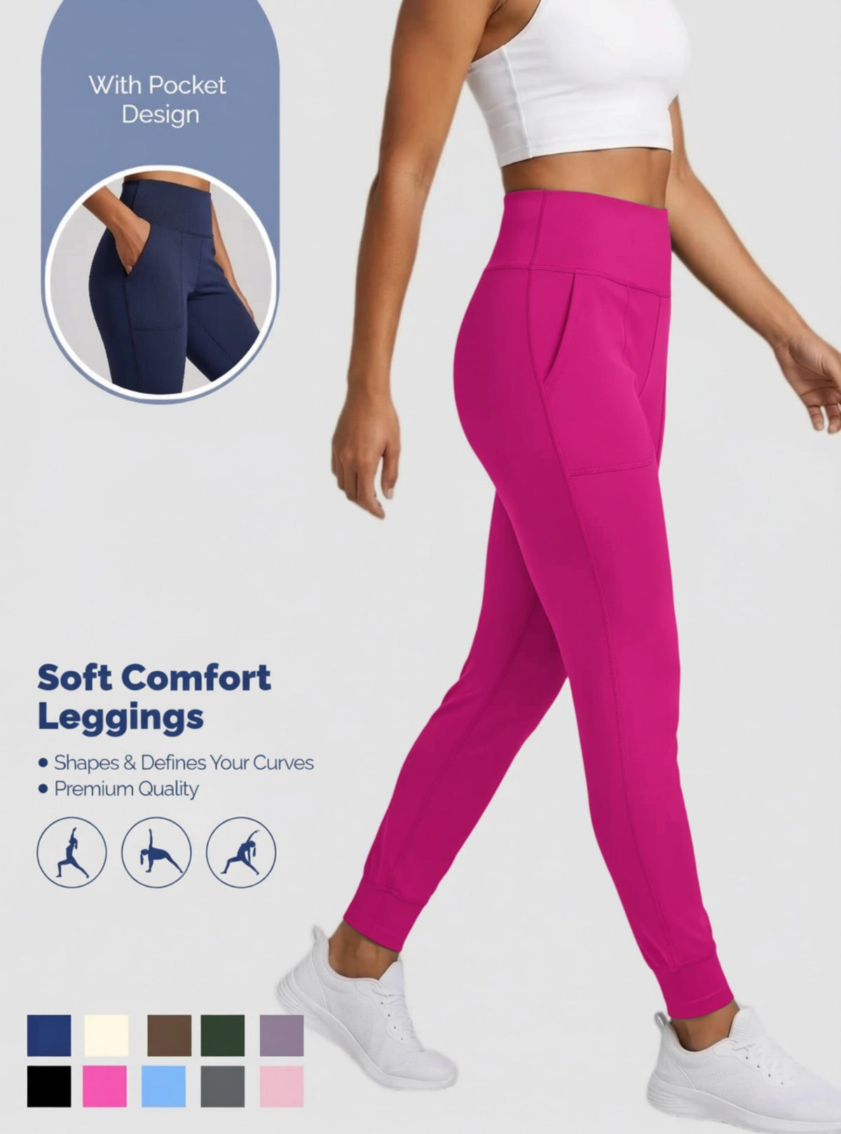Cross-border Women's Yoga Sweatpants, High-waisted, Wide