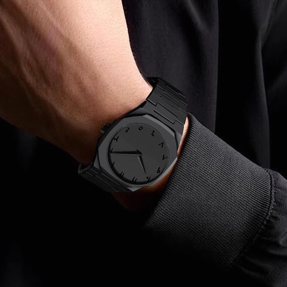 Mens Quartz Watch Necklace Bracelet Set