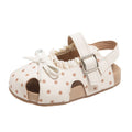 Girls' Sandals For Summer, Little Girls' Polka Dot Princess Shoes With Soft Soles And Toe Caps, Beach Walking Shoes For Beginners
