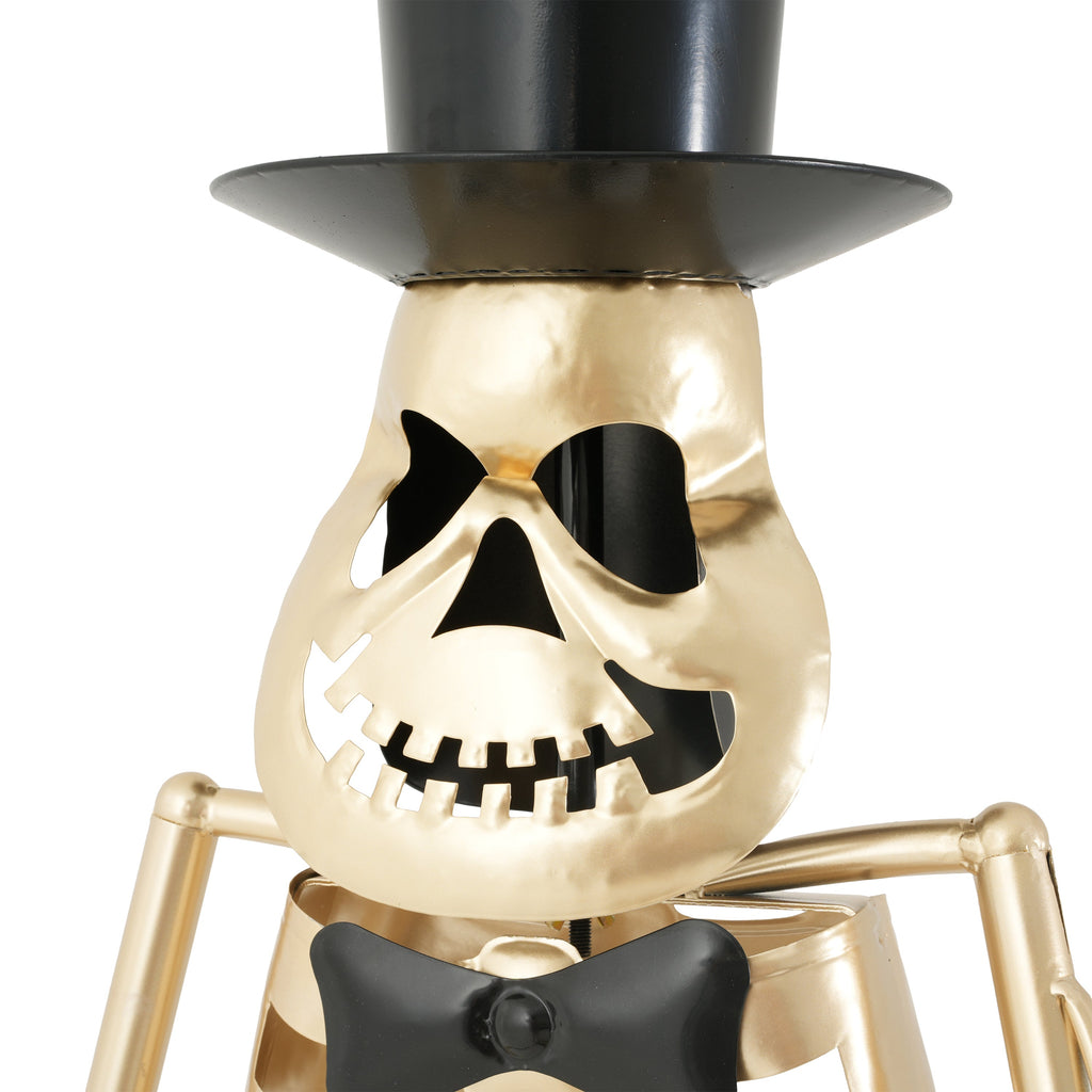 64.6 Inch Metal Skeleton Musician Statue