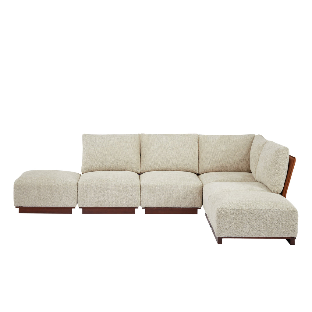 Velora 116 in. 6-Piece L Shaped Boucle Modular Sectional Sofa