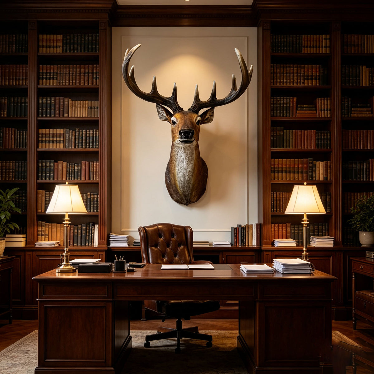 Stag Head Wall Mount - 14.57" Wide Resin Deer Bust