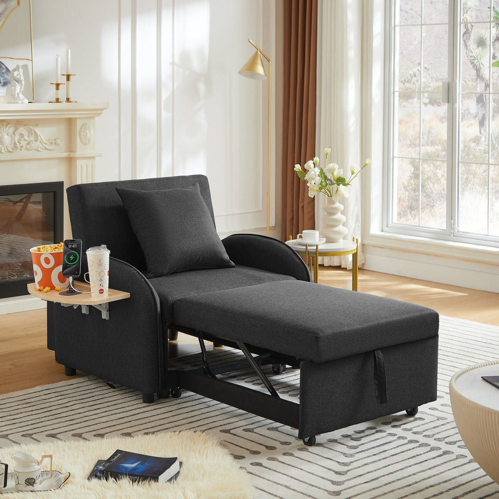 Sleeper Sofa Chair Bed - 3 In 1 Convertible Armchair
