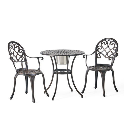 Camden 3PC Cast Bistro Set with Ice Bucket