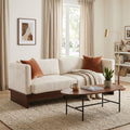 77 in. Square Arm Modern 3 Seater Boucle Sofa
