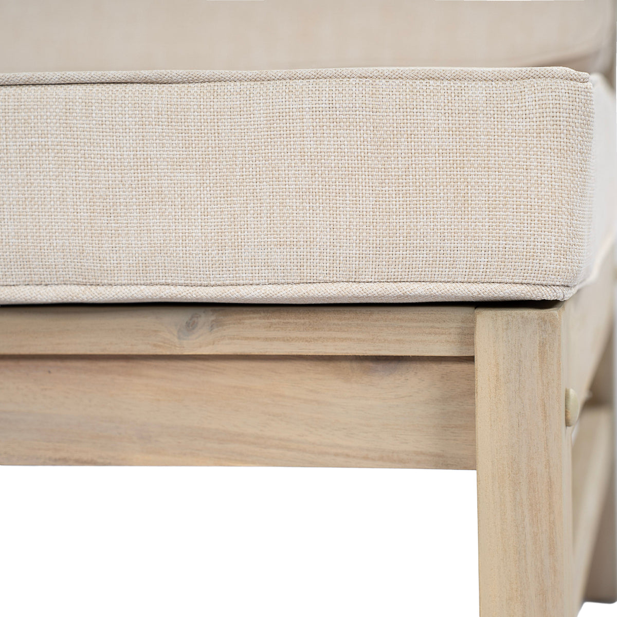 Perla Right Armless Chair in Acacia Wood