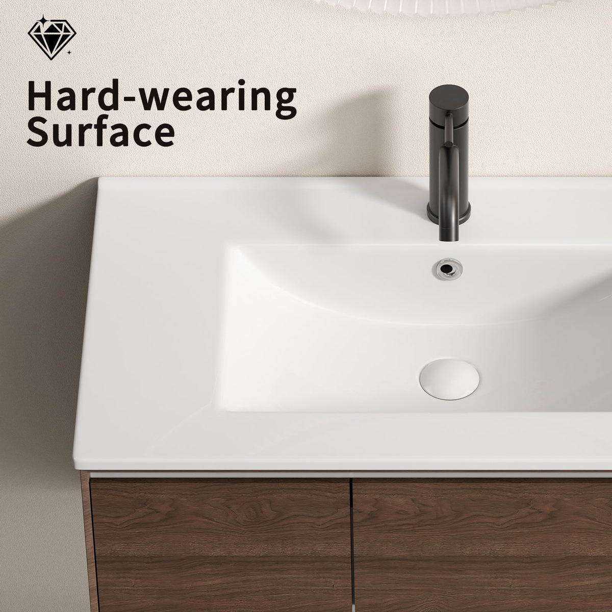 24 Inch Bathroom Vessel Sink, Glossy Ceramic Vanity Sink Top