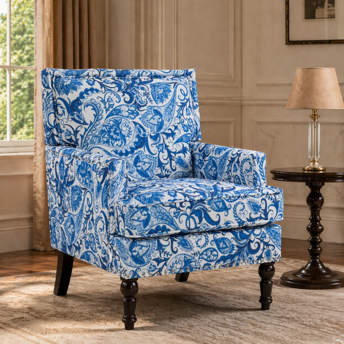 Upholstered Accent Chair, Vintage Armchair