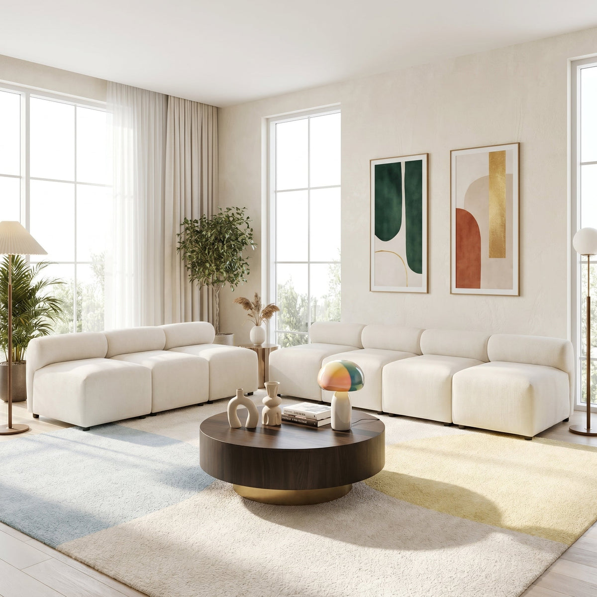 Evelyn 7-Piece Modular Free Combination Sectional Chenille Sofa Couch