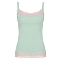 2026 Summer Women's Y2K Hot Girl Pure Desire Lace Trim Color-Block Slim Fit Versatile Tank Top