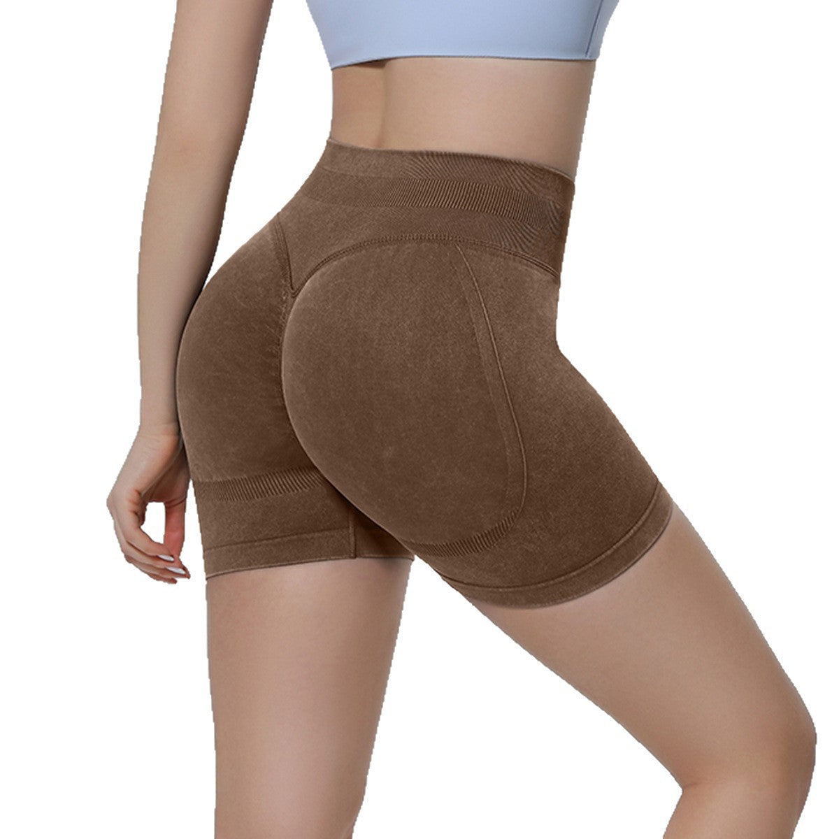 Seamless Knitted Sand-washed Yoga Shorts